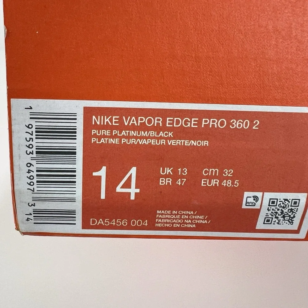 Nike Vapor Edge Pro 360 2 Football Cleats Platinum Green nby DA5456-004 Mens 14